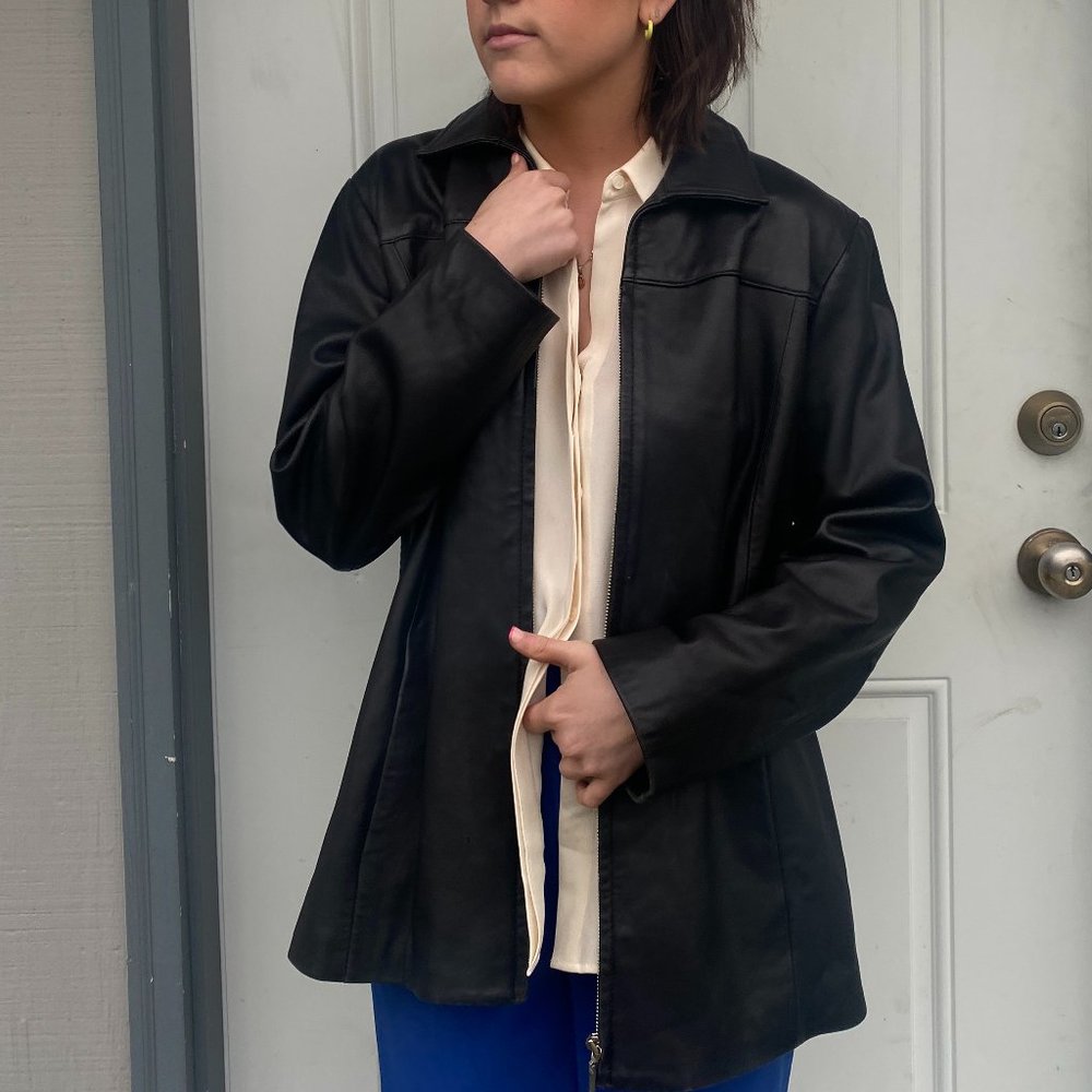 Leather Alfani Womens Jacket